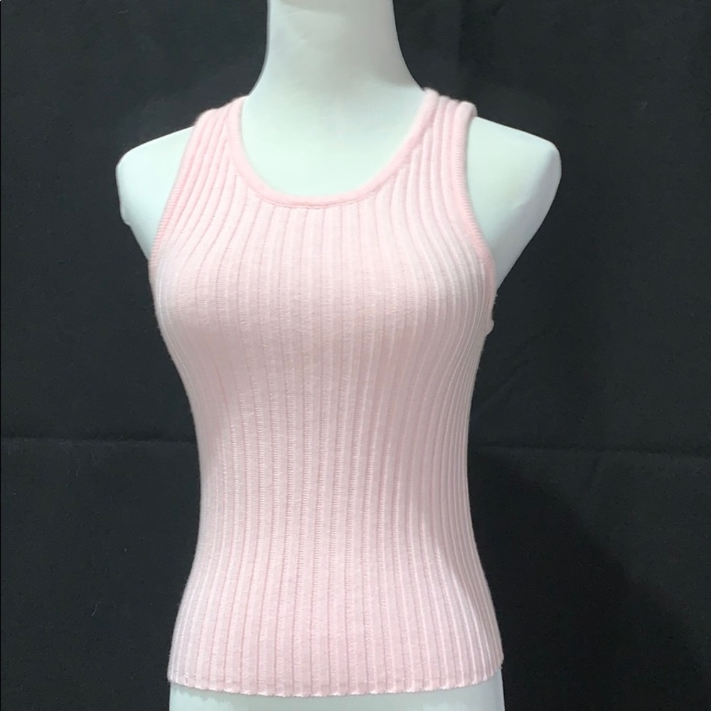 Juniors Pink Sleeveless Knit Shirt Size Medium